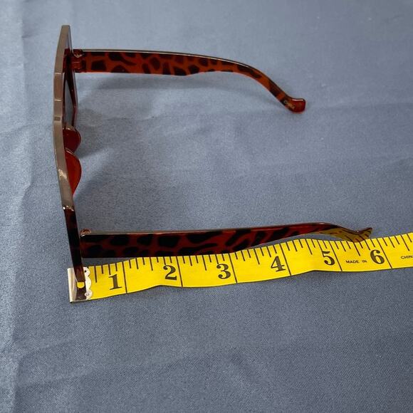 Animal Print Square Frame Fashion Sunglasses Brown Lenses - Picture 7 of 8